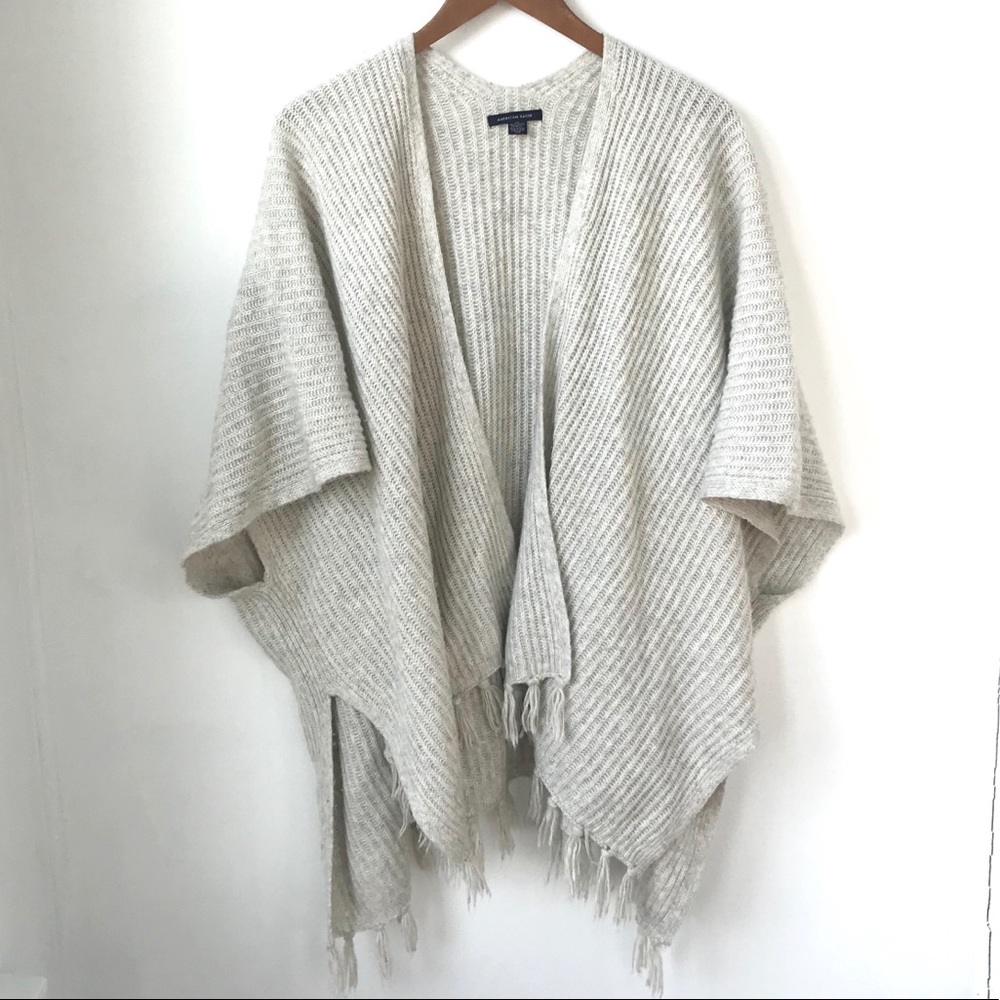 American Eagle Fringe Poncho Cardigan